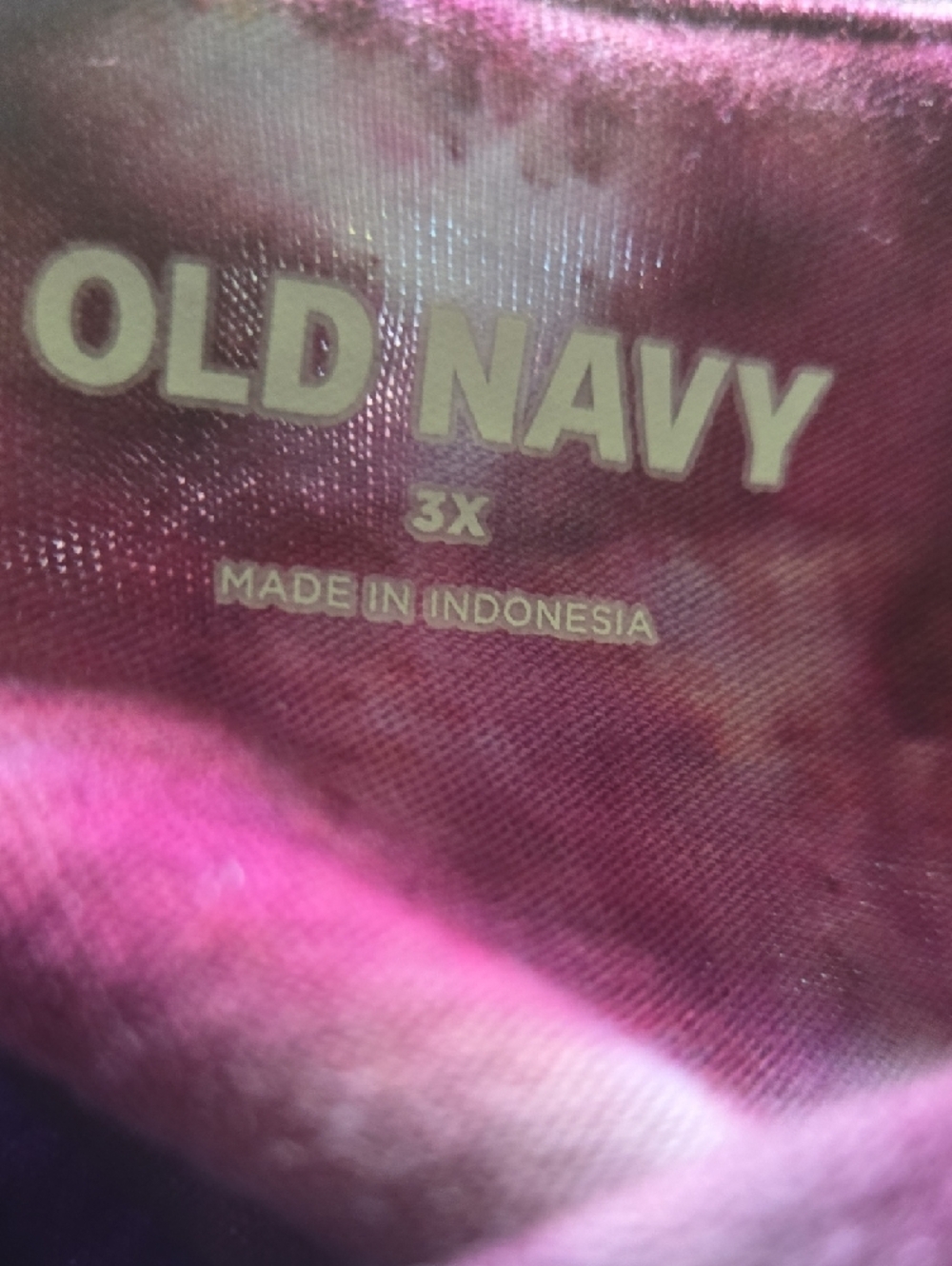 Old Navy Short Sleeve Tie-Dye Top - Purple, Blue, Pink, Brown, Cream - Picture 3 of 4